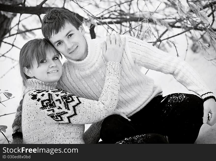 Young couple in love smiling and hugging. Young couple in love smiling and hugging