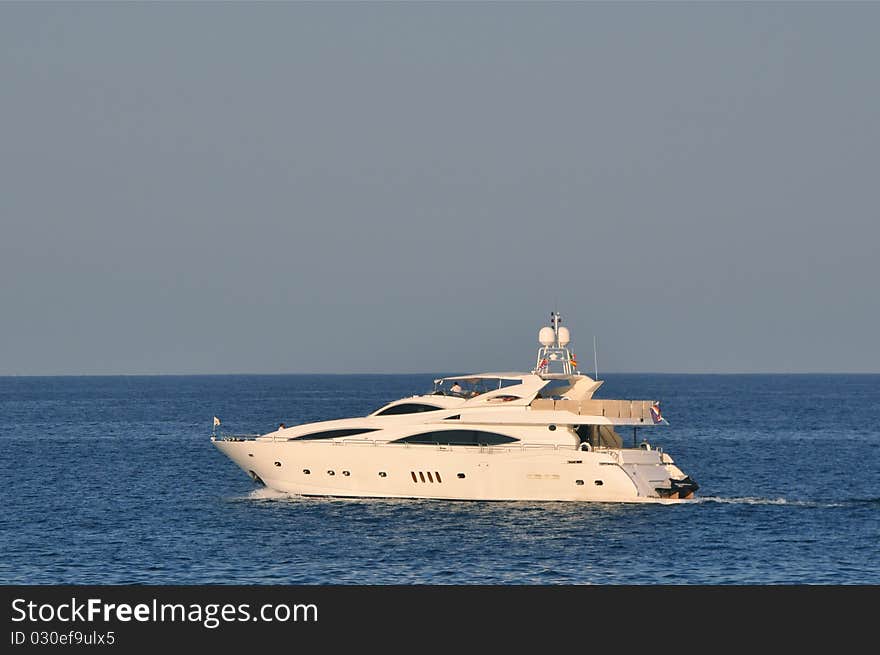 Luxury Yacht at dawn, sea of Cortez. Luxury Yacht at dawn, sea of Cortez