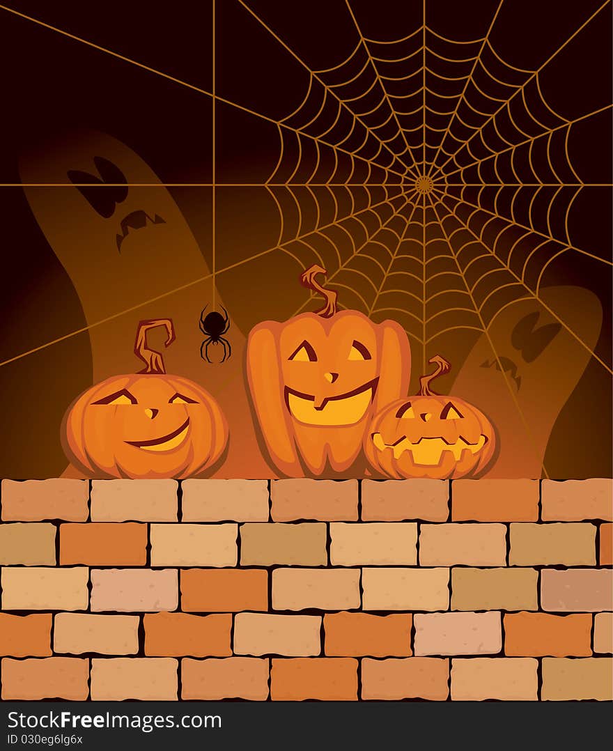 Illustration on the theme of the holiday Halloween. Illustration on the theme of the holiday Halloween