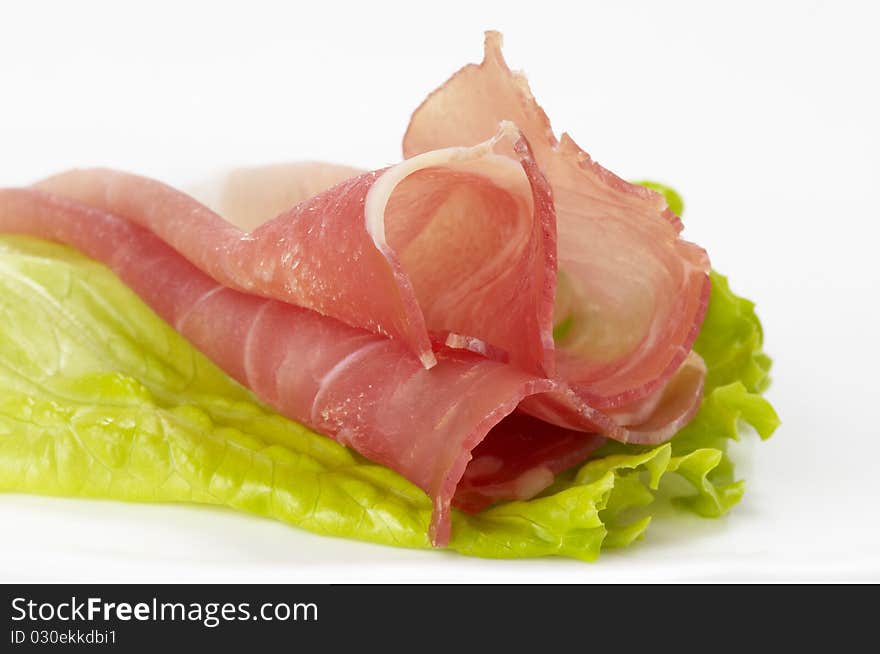 Ham and lettuce