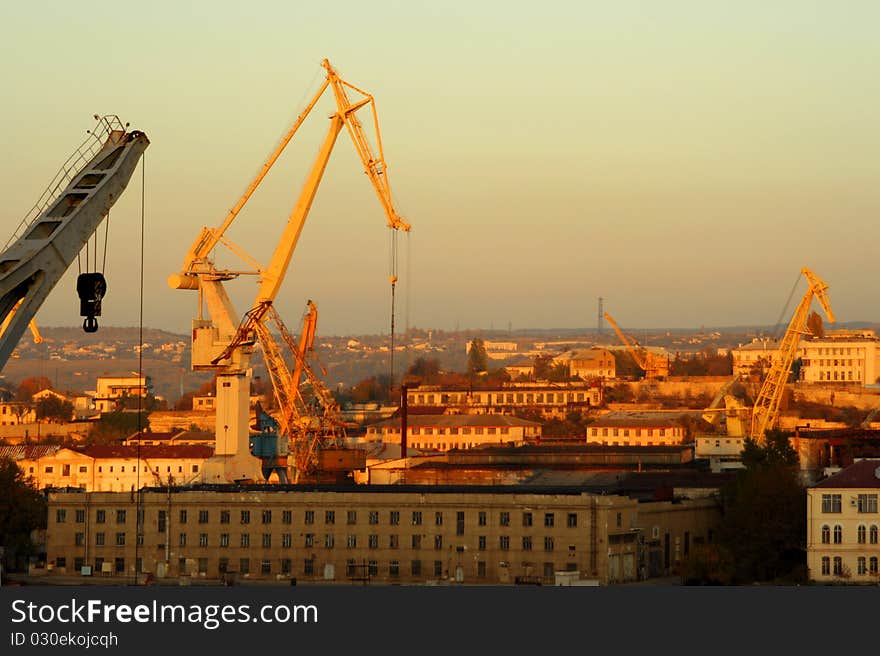 Loading Crane In Port