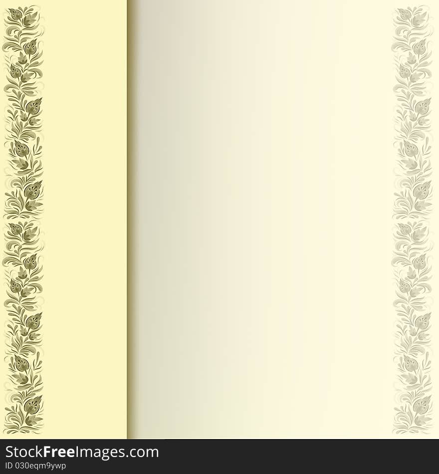 Abstract floral ornament on a beige background