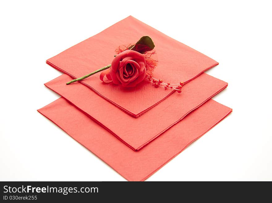 Napkin with rose