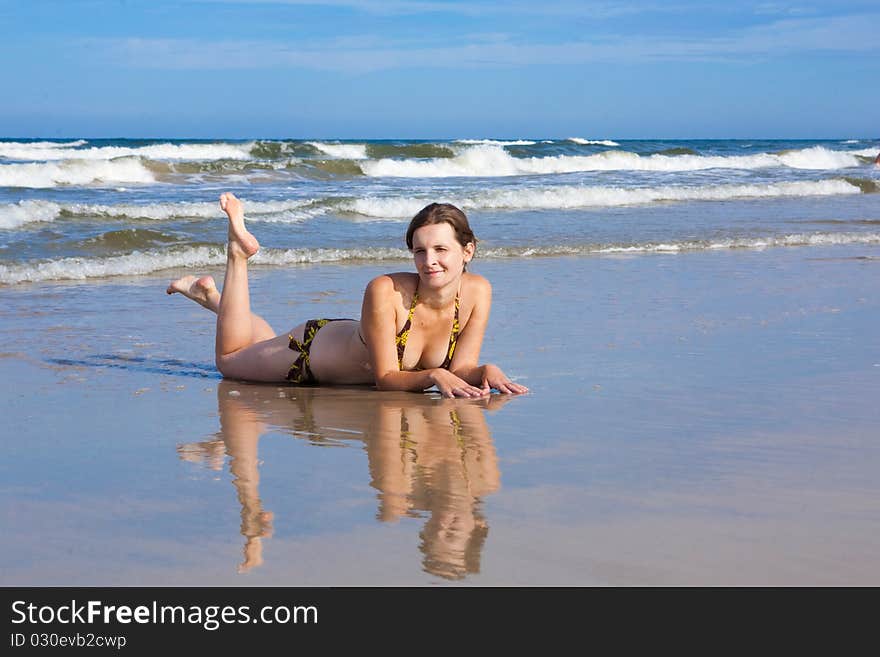 Reflection on the sand