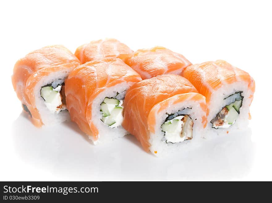 Sushi Maki With Salmon Topping