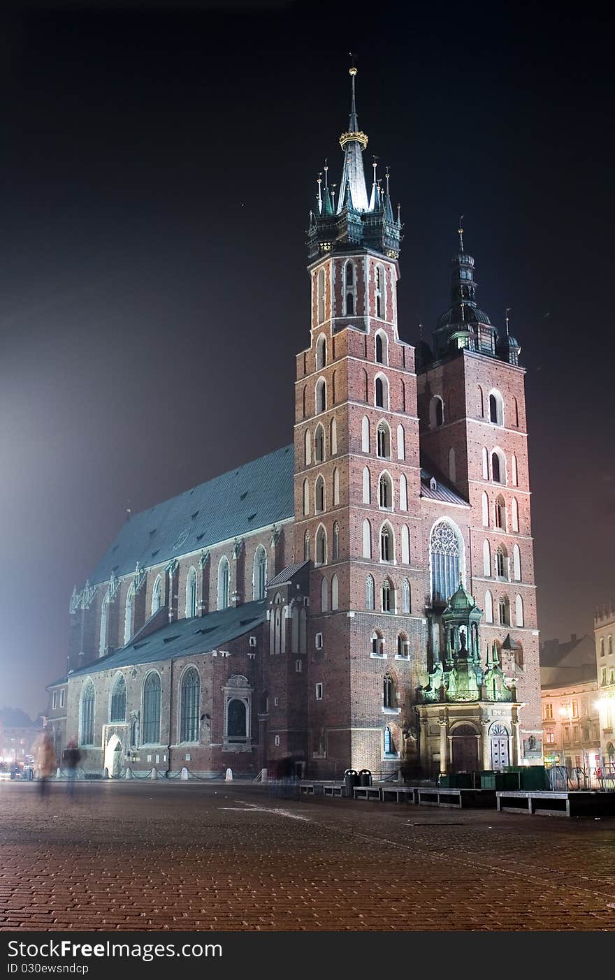 St. Mary's Basilica by night