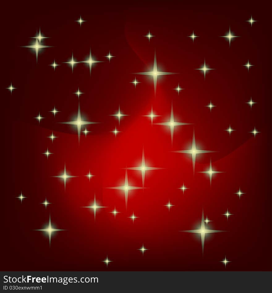 Red gradient background with stars. Red gradient background with stars