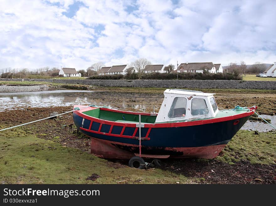 Old fishing boat moored