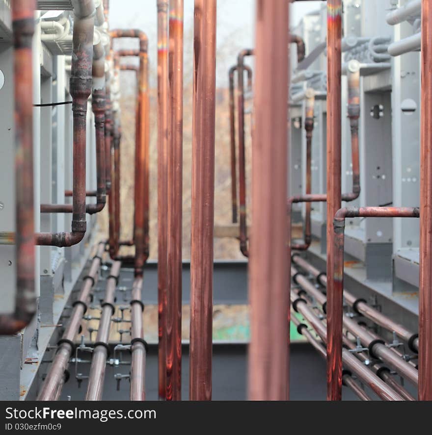 Copper pipelines of industrial conditioners