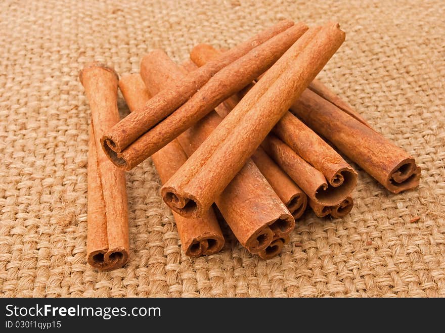 Cinnamon sticks on a canopy