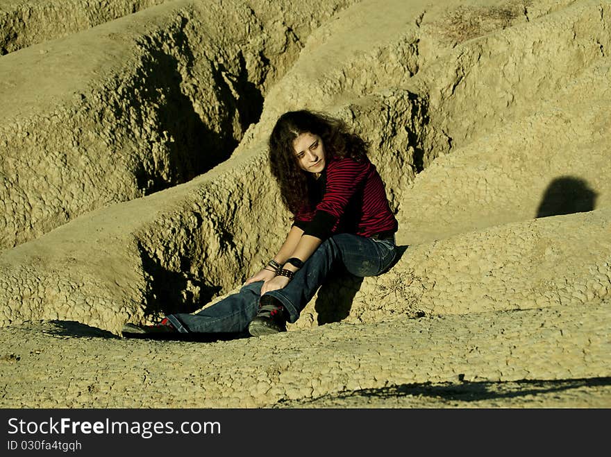 The photo is taken on the Berca Mud Volcanoes which are a geological and botanical reservation located in the Berca commune in the Buzău County in Romania. The photo is taken on the Berca Mud Volcanoes which are a geological and botanical reservation located in the Berca commune in the Buzău County in Romania.