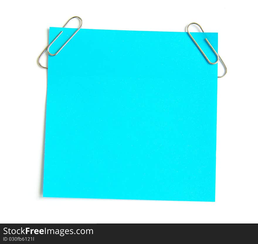 Note paper isolated on the white background