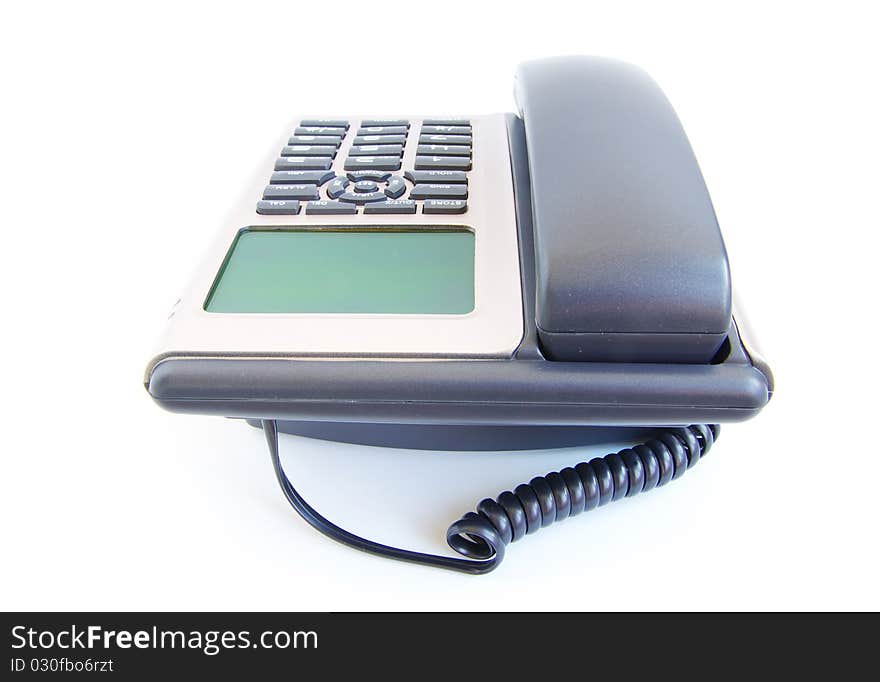 Blue telephone isolated on a white background