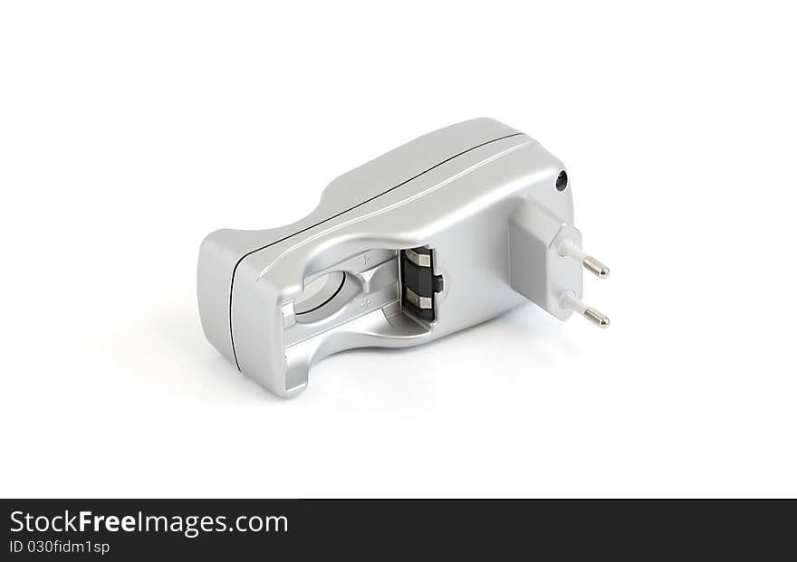 Charger for AA-battery on a white background