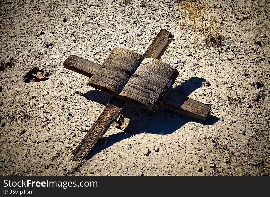 Vintage Wooden Grave Marker