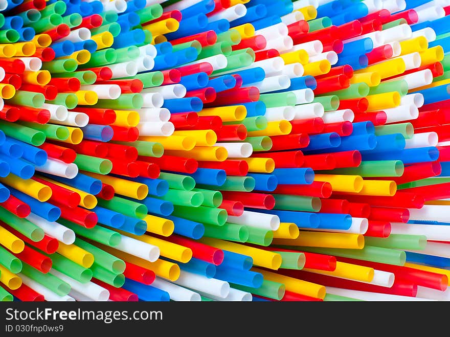 Colorful plastic tubes for cocktails. Colorful plastic tubes for cocktails