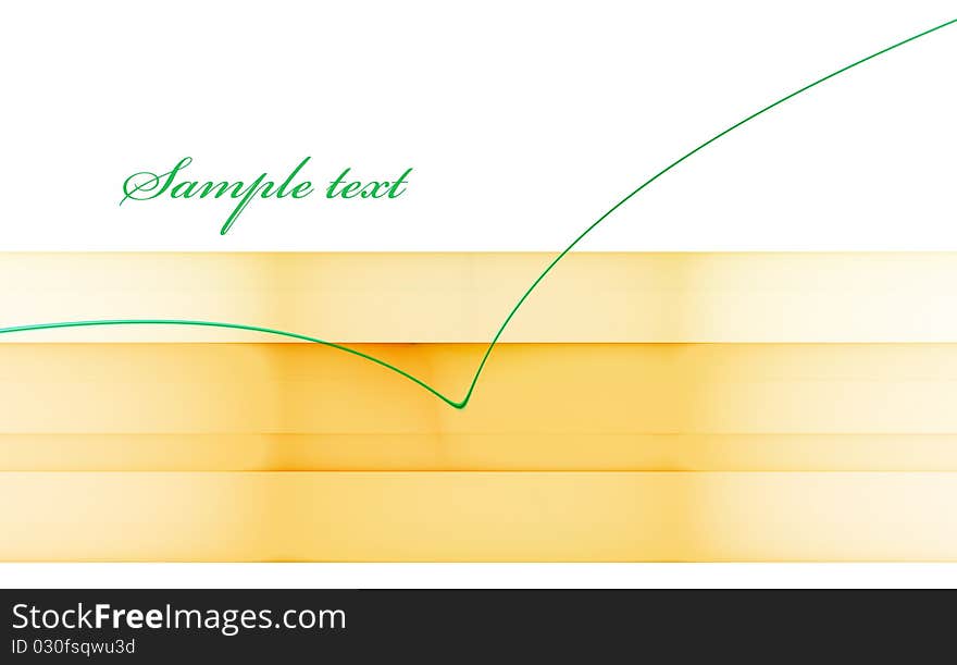 Simple abstract orange template with green line. Simple abstract orange template with green line