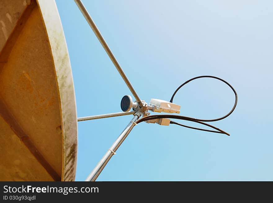 Satellite dish, used to background