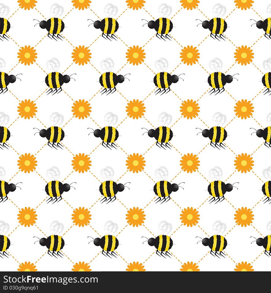 Buzzy Beehive Seamless Tile