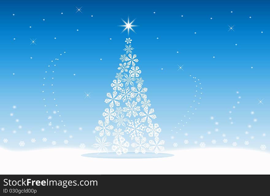 Christmas Illustration with stars and lines. Christmas Illustration with stars and lines