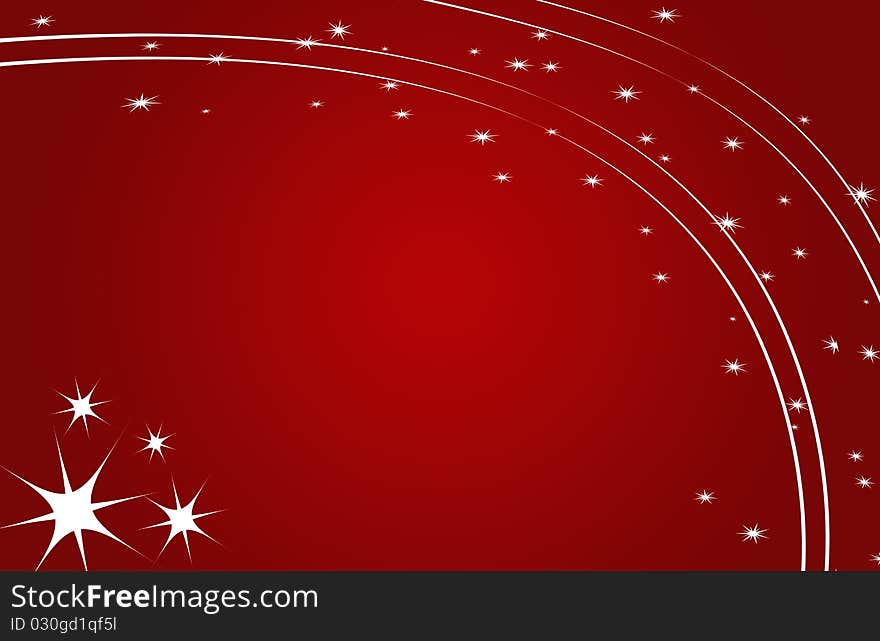 Christmas stars red lines card. Christmas stars red lines card