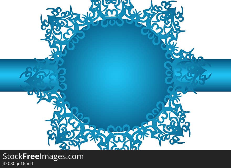 Christmas Illustration with flowers and lines blue. Christmas Illustration with flowers and lines blue