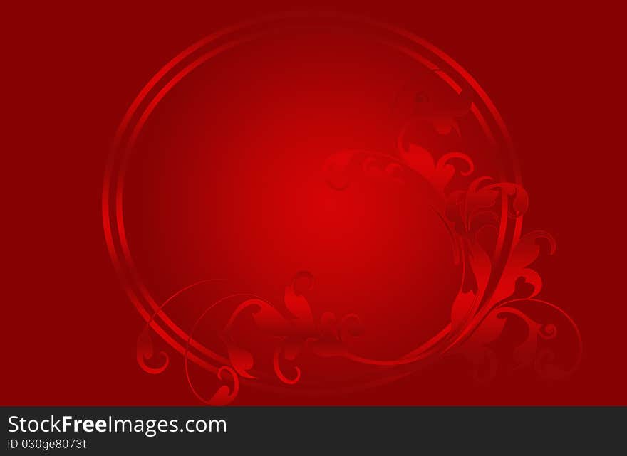 Christmas Illustration with baLLS and lines flowers RED. Christmas Illustration with baLLS and lines flowers RED