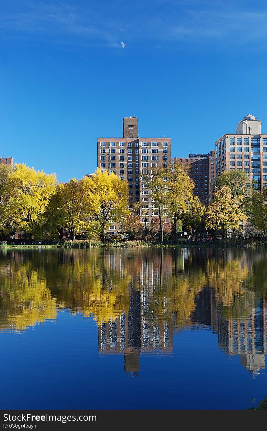 Reflexions on Harlem Meer in Central Park, New York City. Reflexions on Harlem Meer in Central Park, New York City