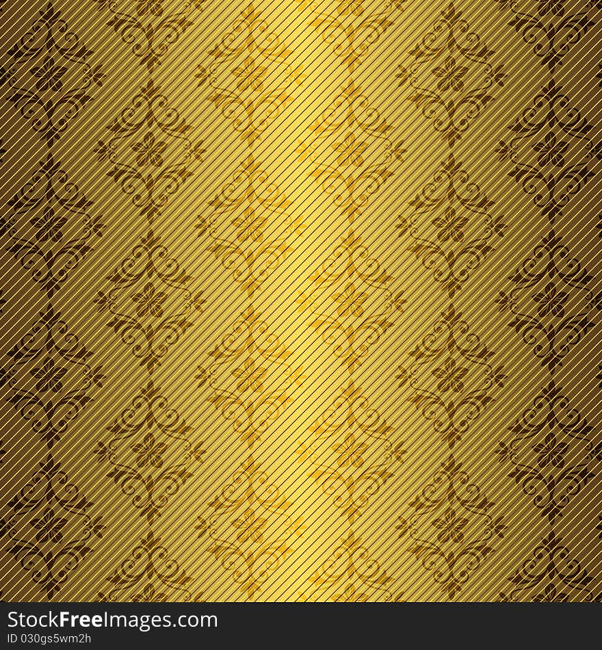 Golden abstract vintage seamless pattern. Golden abstract vintage seamless pattern