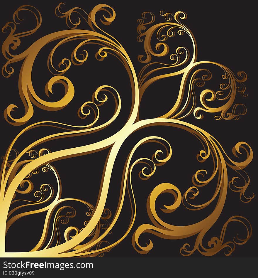 Gold background with fantasy lines