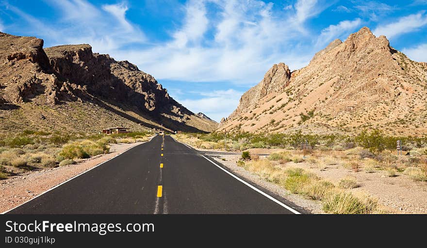 The road into the Valley of Fire State Park, Nevada. The road into the Valley of Fire State Park, Nevada.