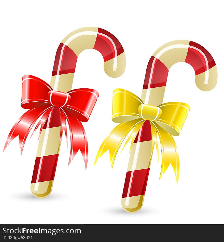 Candy cane isolated on white background