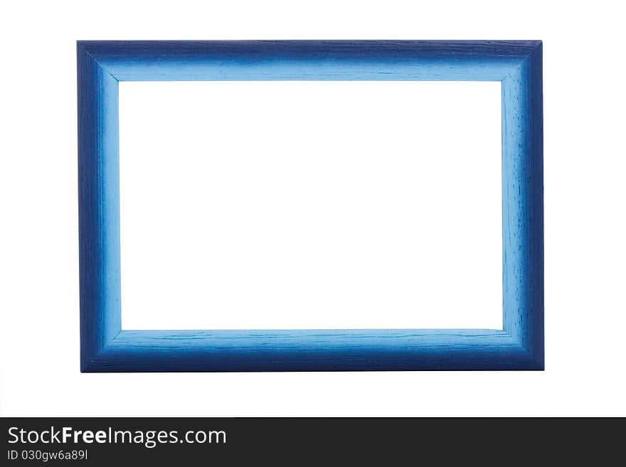 Close up shot of blue picture frame isolated on white. Close up shot of blue picture frame isolated on white