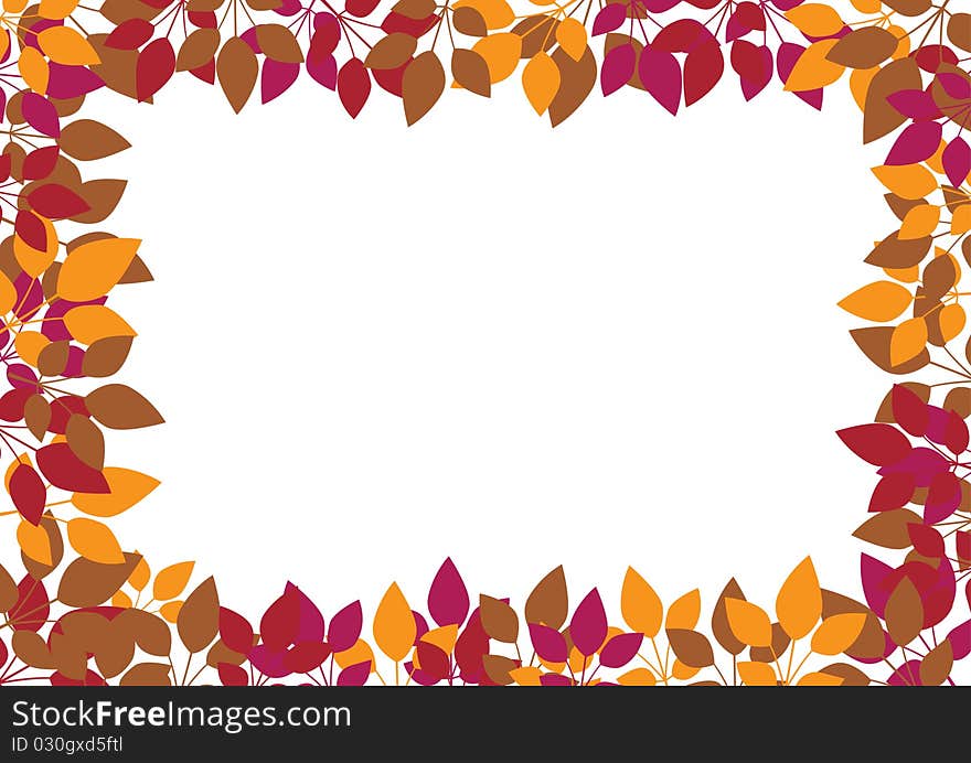 Orange leaves on white background