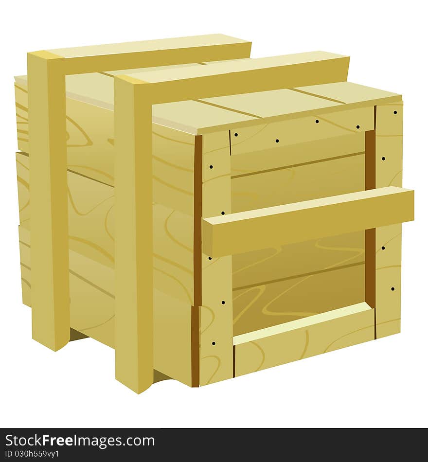 Vector colored illustration of wood container