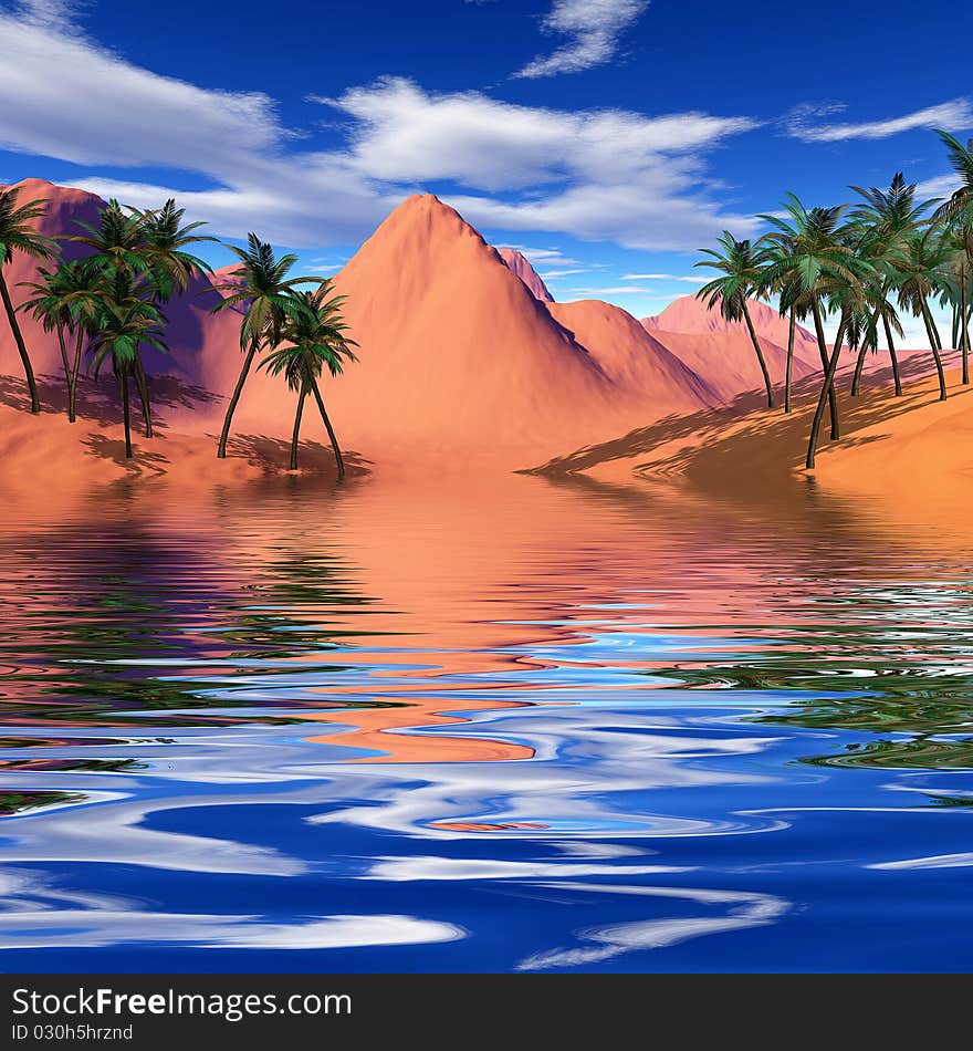 Colorful tropical landscape