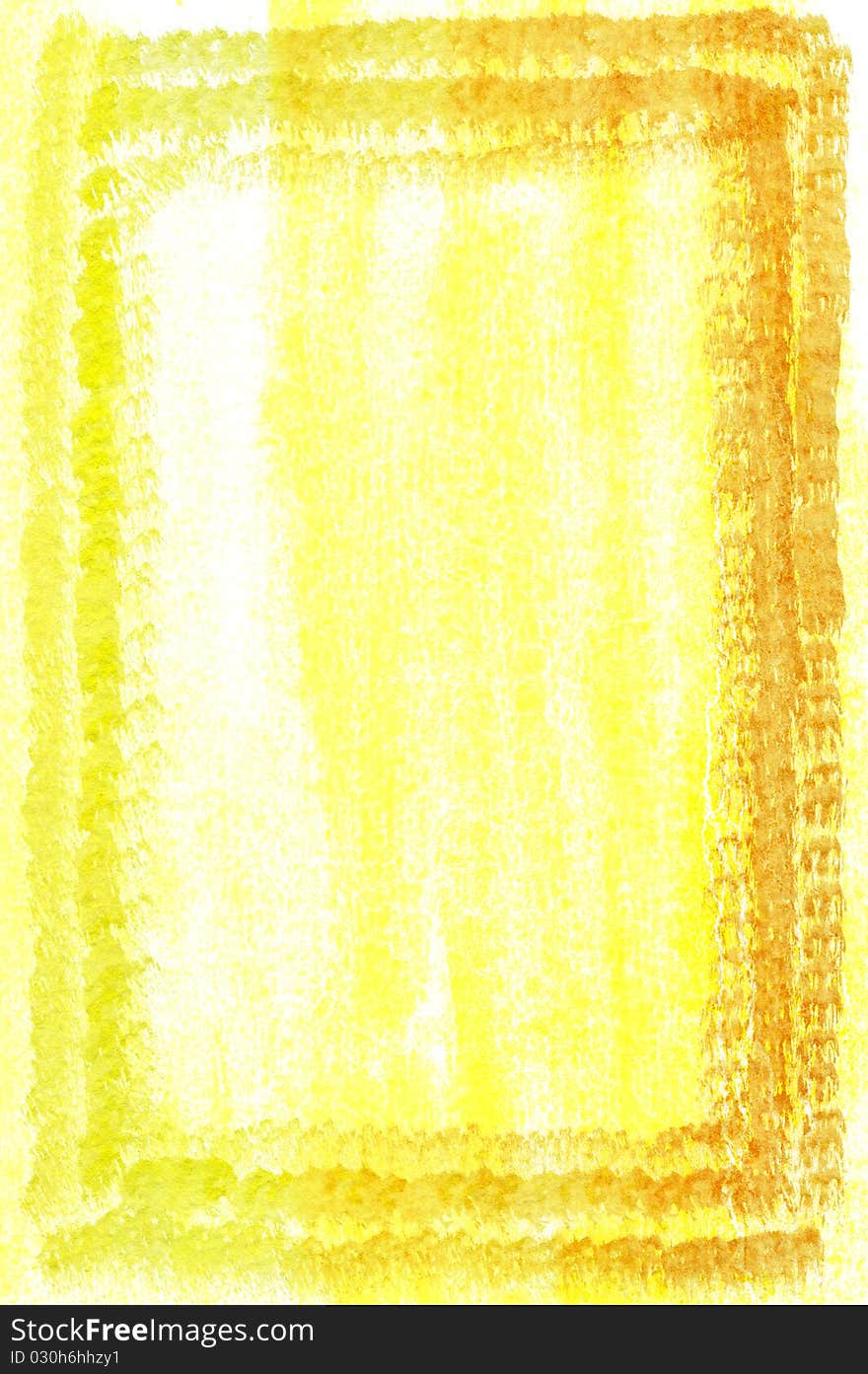 Abstract yellow frame. watercolor background