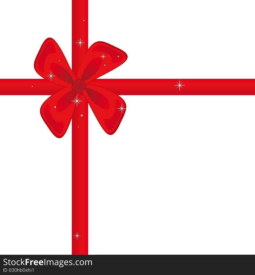 Red ribbon for a festive gift. Red ribbon for a festive gift