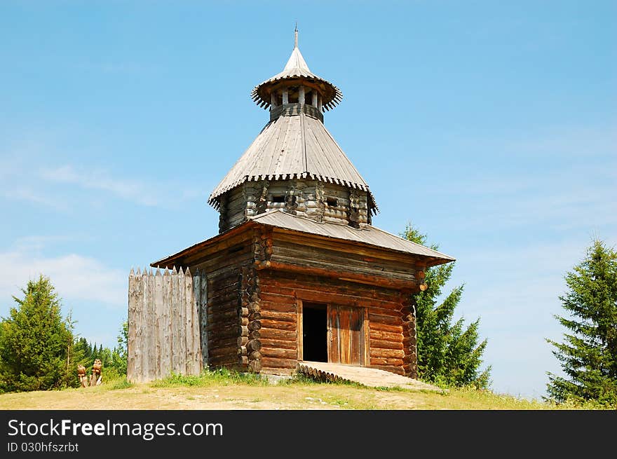 Old wooden church in Russia