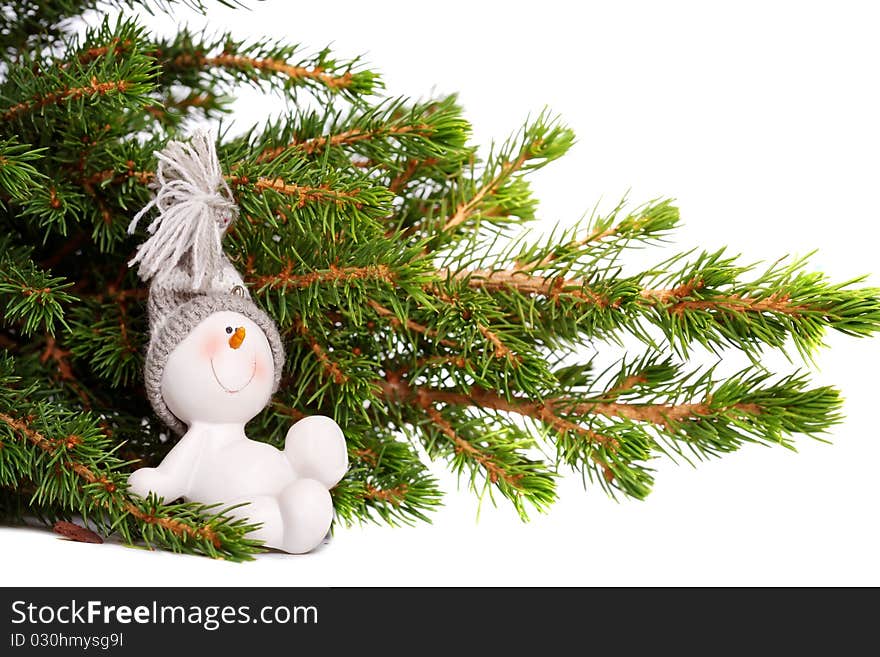 Festive Snowman In Seasonal Setting