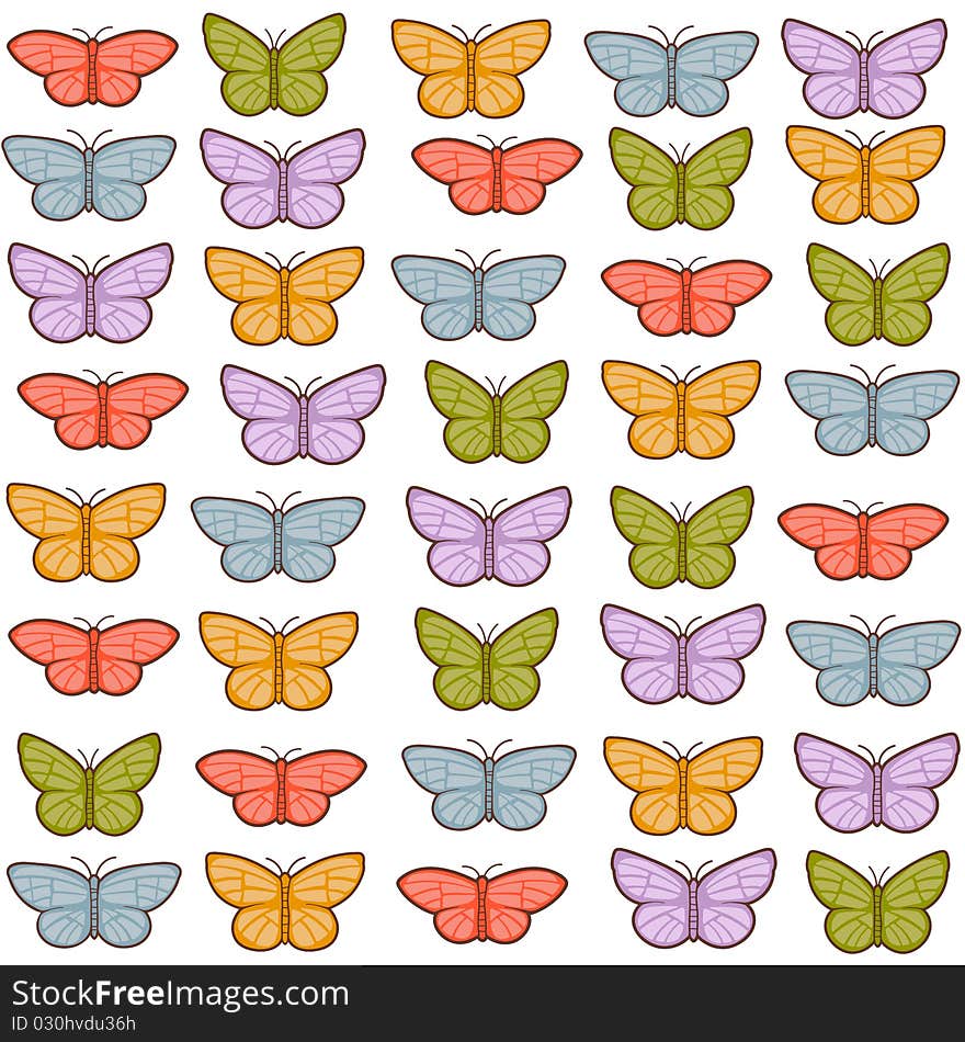 Colorful butterflies pattern