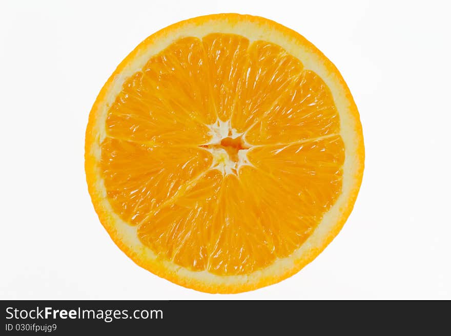 Half cut orange on white background. Half cut orange on white background.