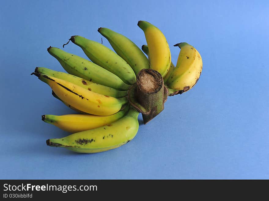 Group of banana on blue. Group of banana on blue.