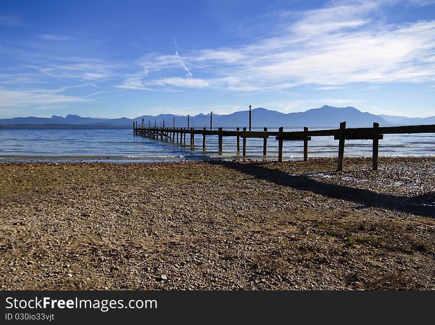 Jetty at lake Chiemsee