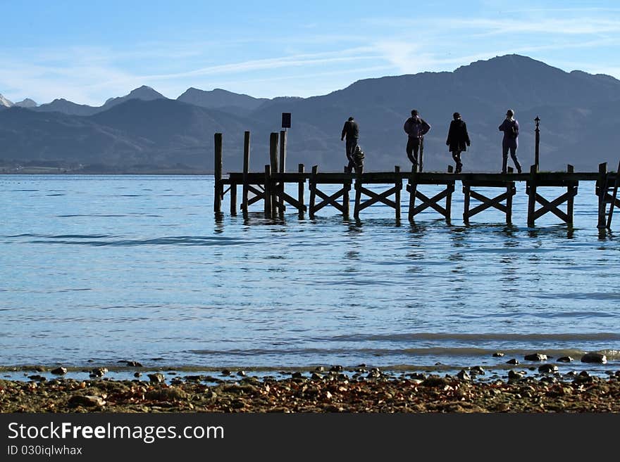 Jetty at lake Chiemsee