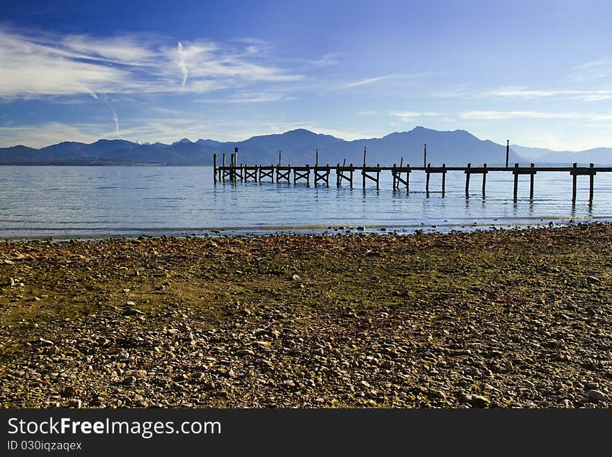 Jetty at lake Chiemsee