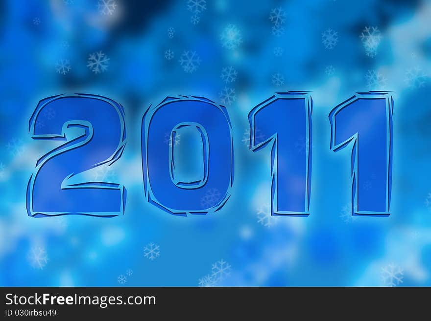 Happy New Year 2011 - Blue Background Illustration