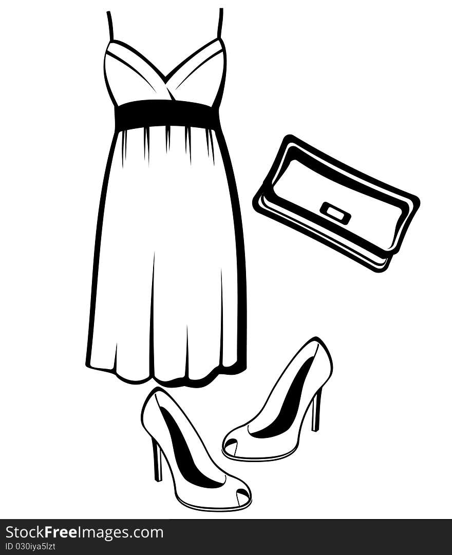 Set Of Woman  Clothes And Accessories