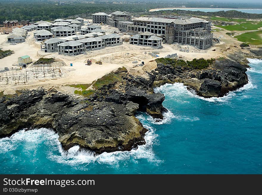 A hotel is under construction. The Dominican Republic. A hotel is under construction. The Dominican Republic.