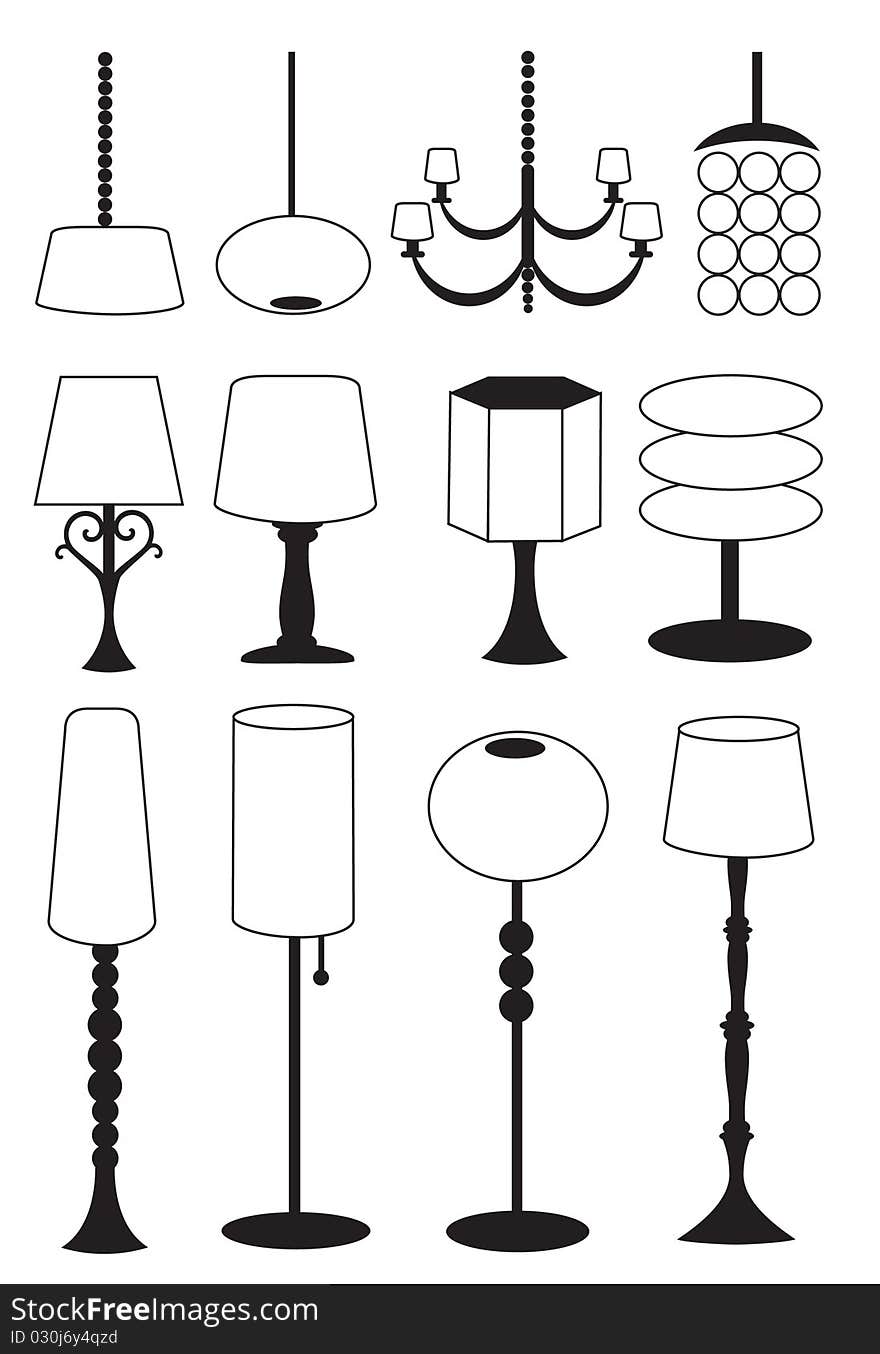 Set of lamps